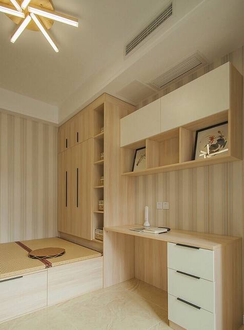 实木生态板材与榻榻米结合的书房