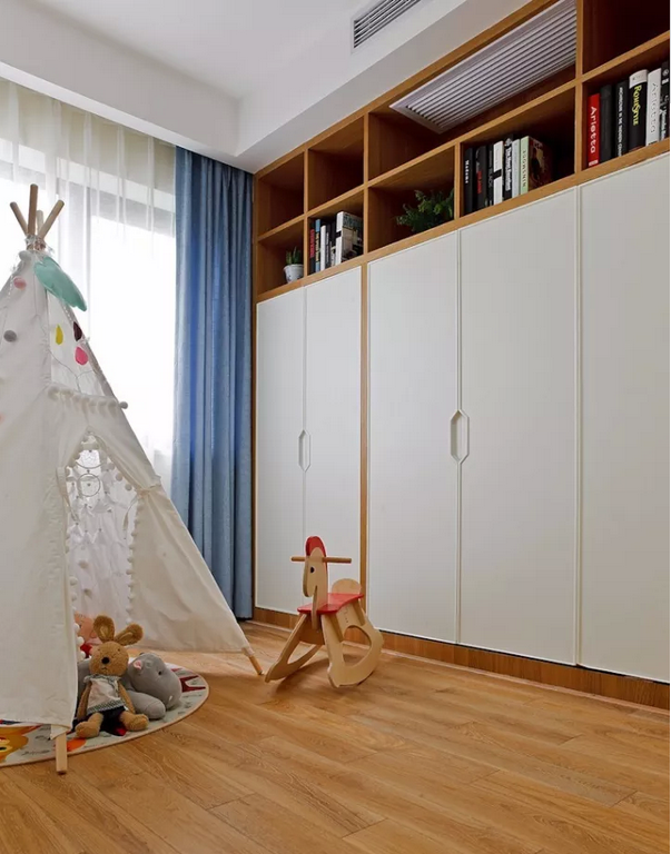 板材十大品牌富士龙－89㎡淡雅北欧亲子宅，给孩子一个清澈的童年~